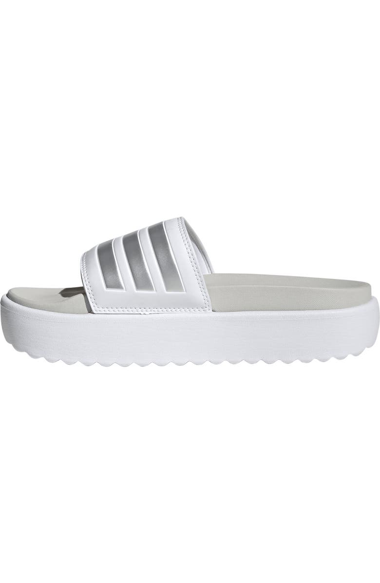 adidas Adilette Sandal, Alternate, color, White/ Met./ Grey One