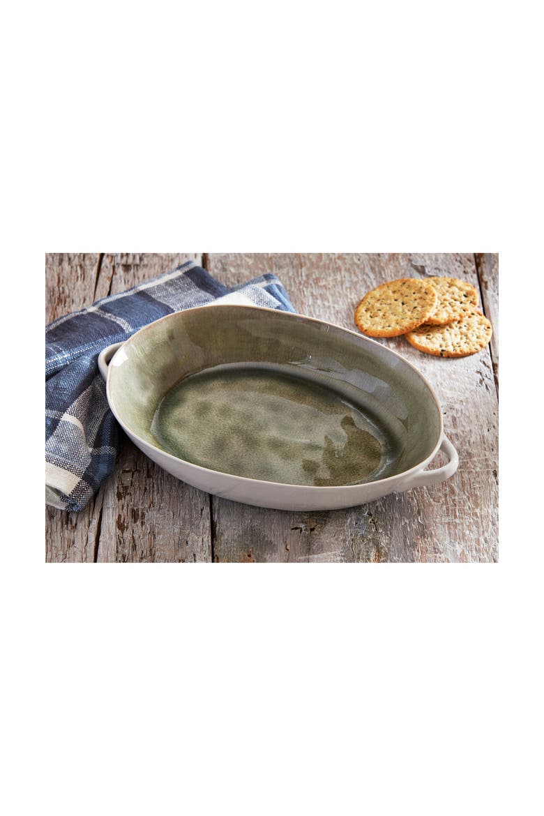 Riverstone Green Porcelain Serving Bowl for Holiday Gatherings, Alternate, color, Green