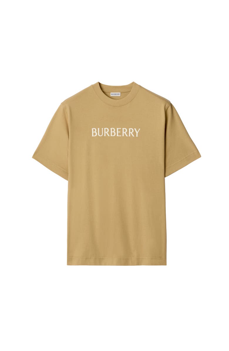 Burberry Logo Cotton T-shirt, Alternate, color, Flax Beige