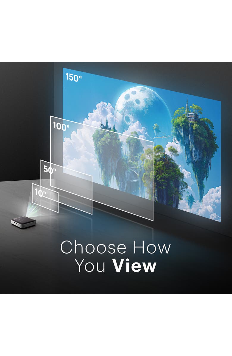 Kodak Luma 500 Pico Projector, Full HD Smart Projector w/Google TV 11.0, Bluetooth & More!, Alternate, color, Black