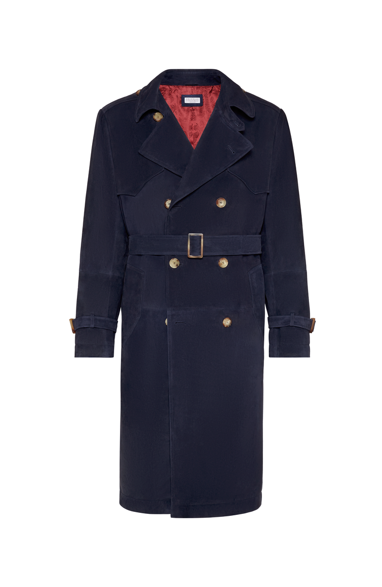 Brunello Cucinelli Suede trench coat, Main, color, 