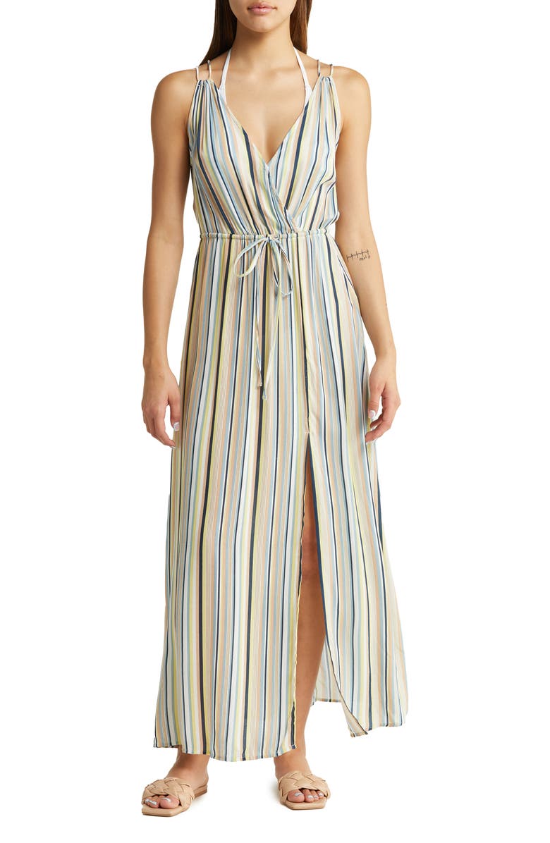 Elan Stripe Slit Maxi Dress, Main, color, 