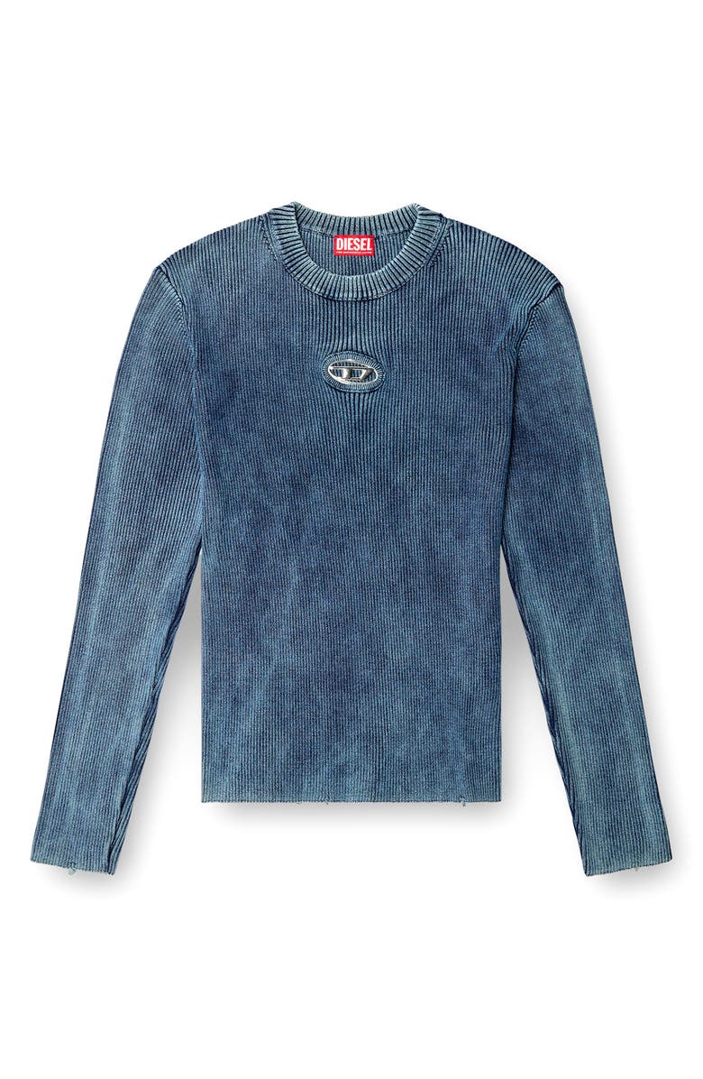 DIESEL<sup>®</sup> K-Darin-D Stonewash Rib Sweater, Alternate, color, Peacoat Blue