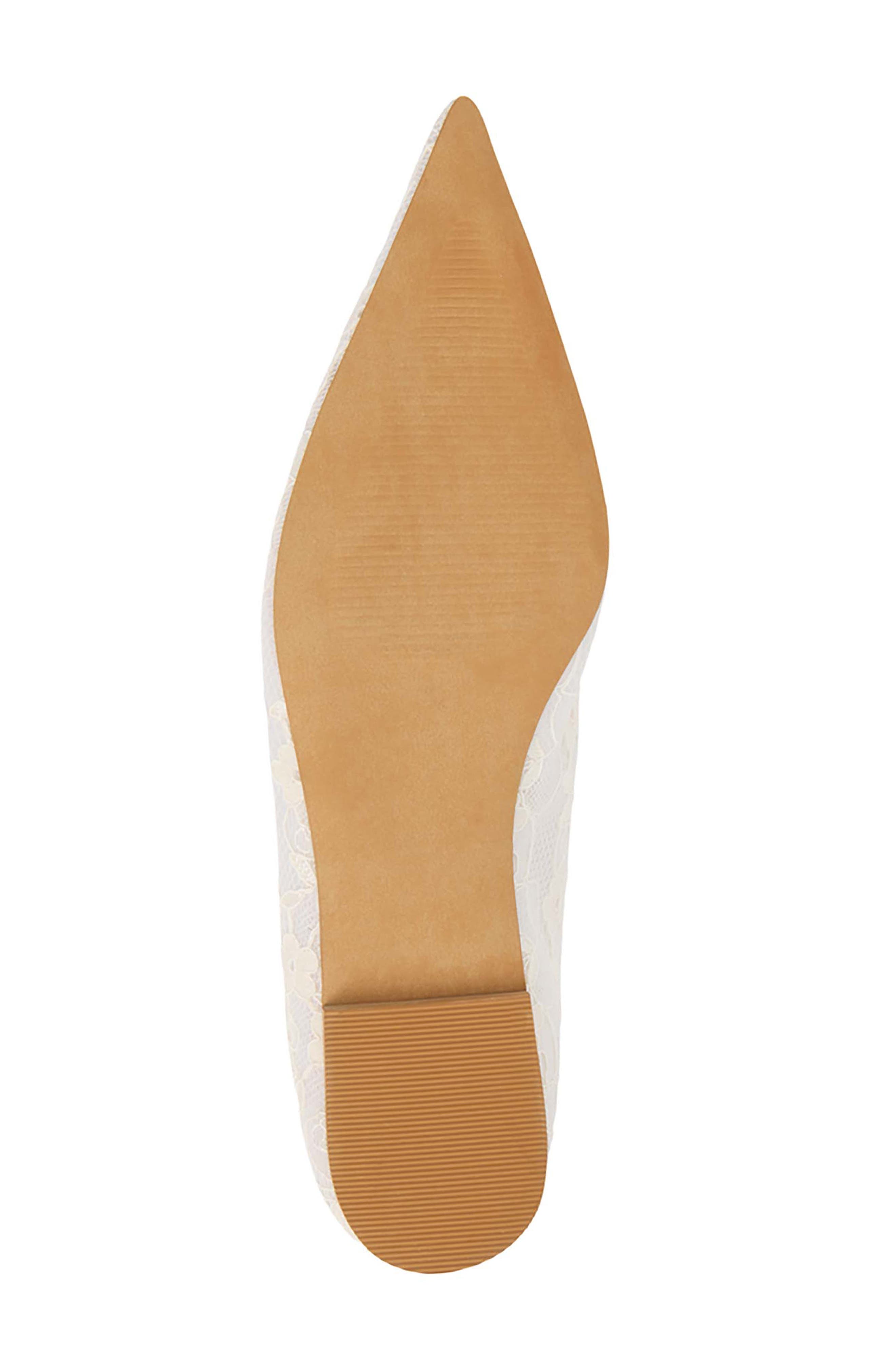 Fleur Pointed Toe Flat, Alternate, color, IVORY LACE