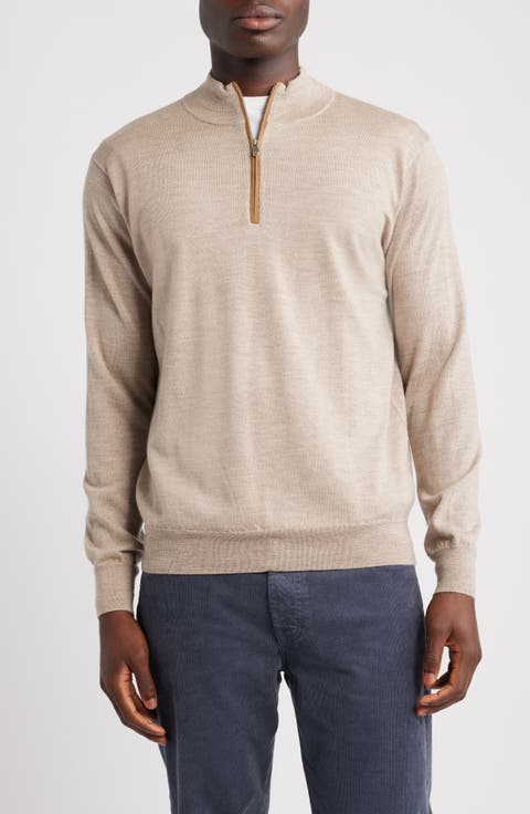 Autumn Crest Merino Wool Blend Quarter Zip Sweater