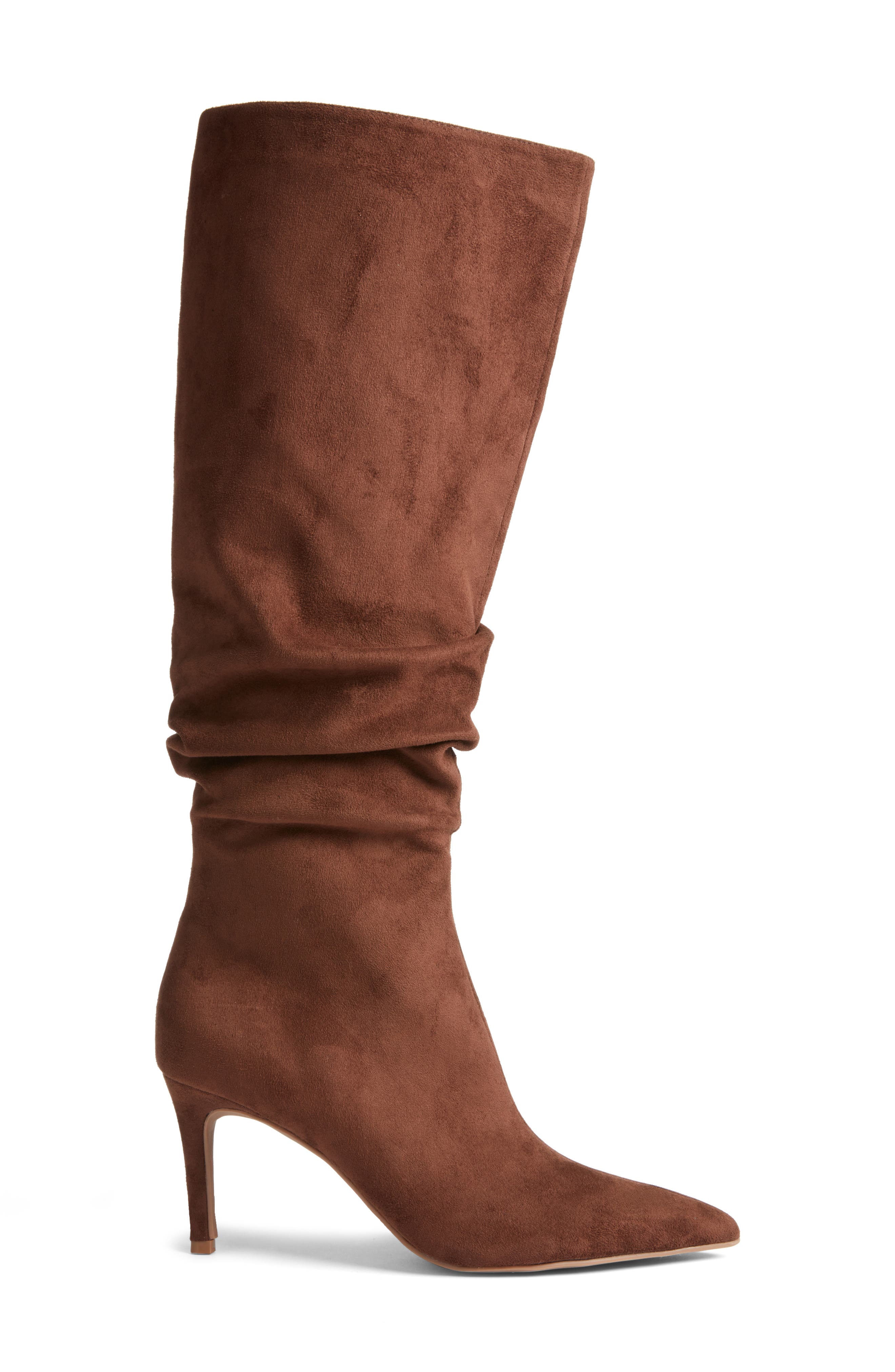 Open Edit Ariana Pointed Toe Knee High Boot, Alternate, color, Brown Dark