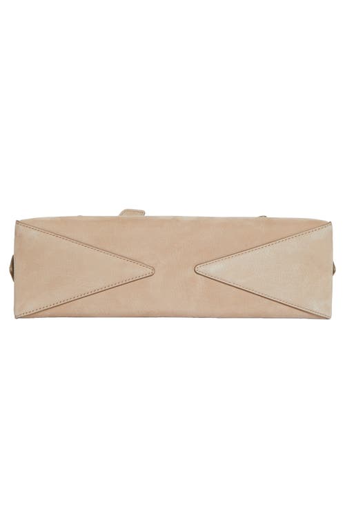 Alaïa Medium Le Teckel Suede East/west Shouder Bag In Sand