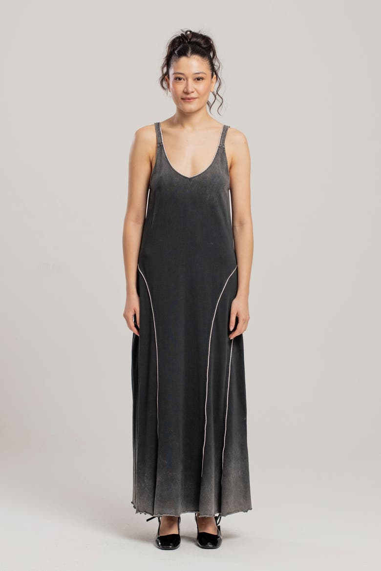 Free Heaven Acid Wash Long Dress, Alternate, color, Black