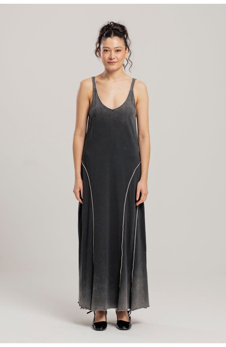 PCFG Free Heaven Acid Wash Long Dress, Alternate, color, Dark Gray