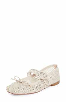 Christian Louboutin Mamastrapitna Crystal Embellished Mesh Flat