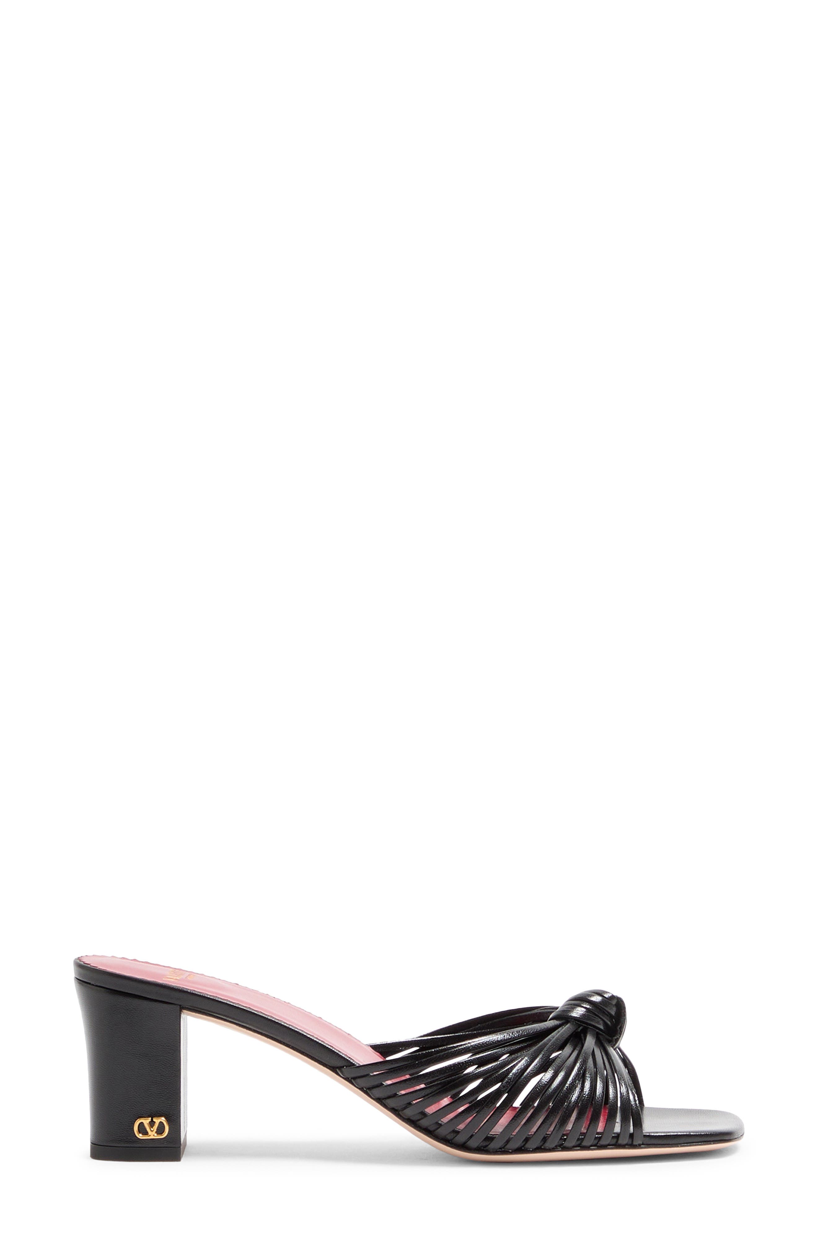 Valentino Annet Block Heel Slide Sandal, Alternate, color, Black