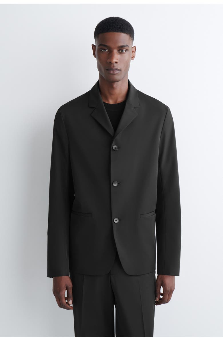COS Slim Unstructured Tech-twill Blazer, Main, color, Black