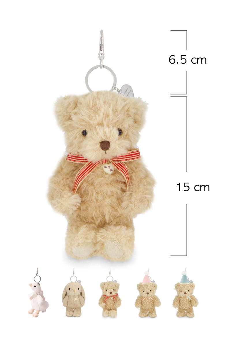 Arthur the Bear 6" Keychain with Red Bow, Alternate, color, Red stripe ribbon bow