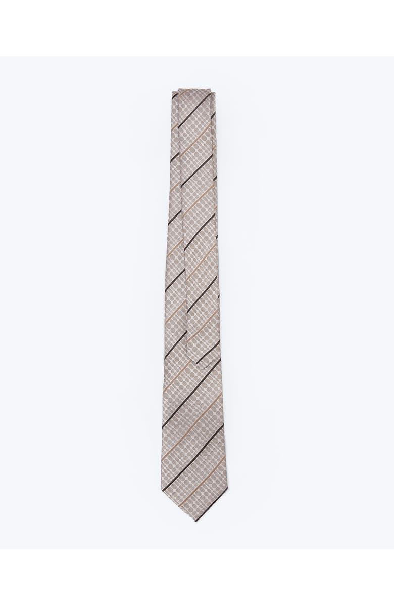 Knottery & Co Biscotti Striped Silk Jacquard Tie, Alternate, color, Sand