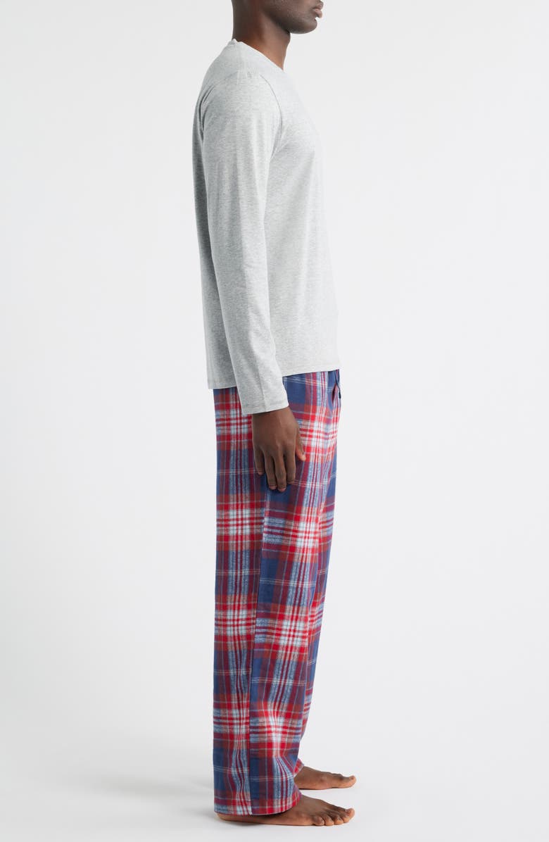 Nordstrom Flannel Pajamas, Alternate, color, Grey/ Navy Lane Plaid