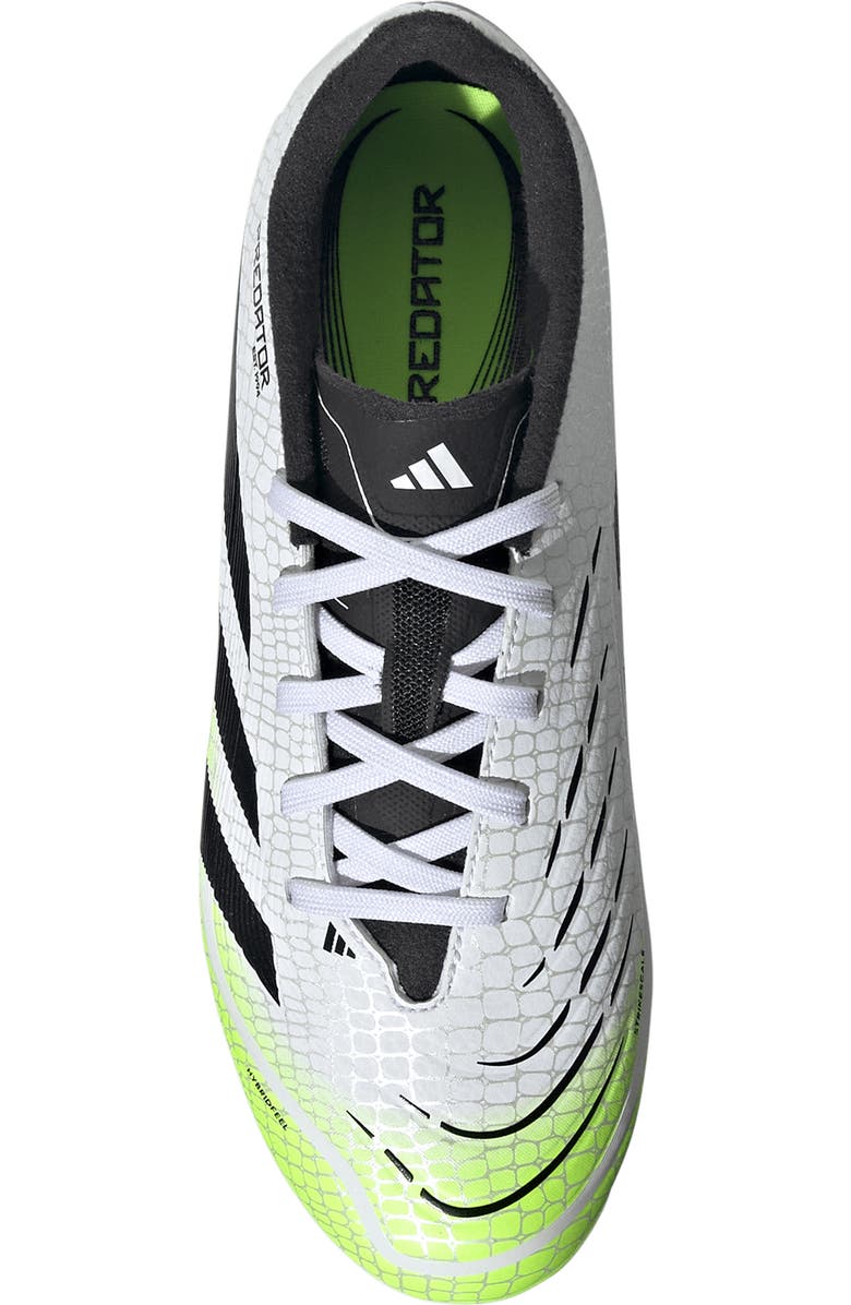 adidas Kids' Predator Club Firm/Multiground Soccer Cleat, Alternate, color, White/ Black/ Lucid Lemon