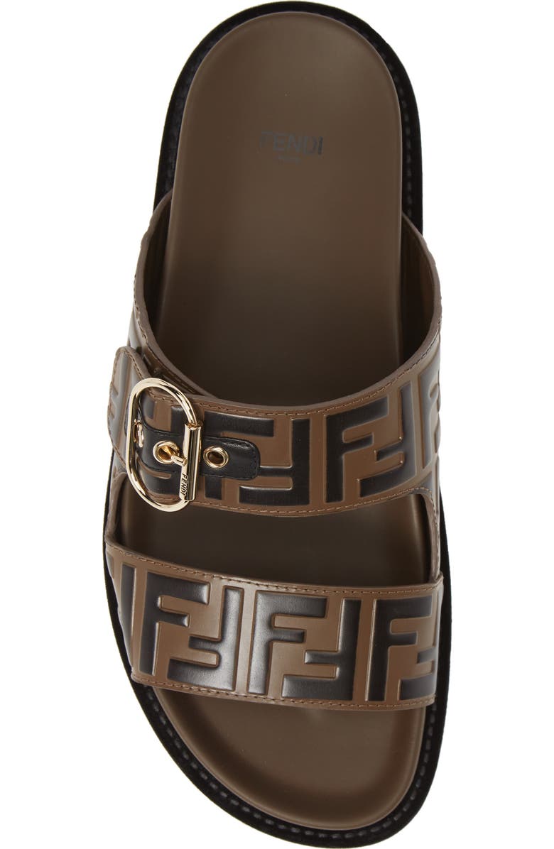 Fendi FF Logo Buckle Slide Sandal, Alternate, color,