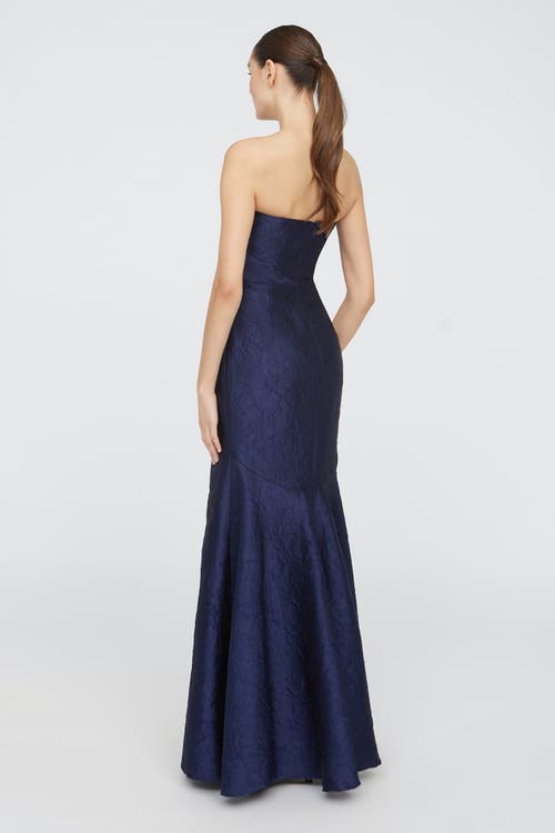 Theia Harlow Strapless Gown In Blue