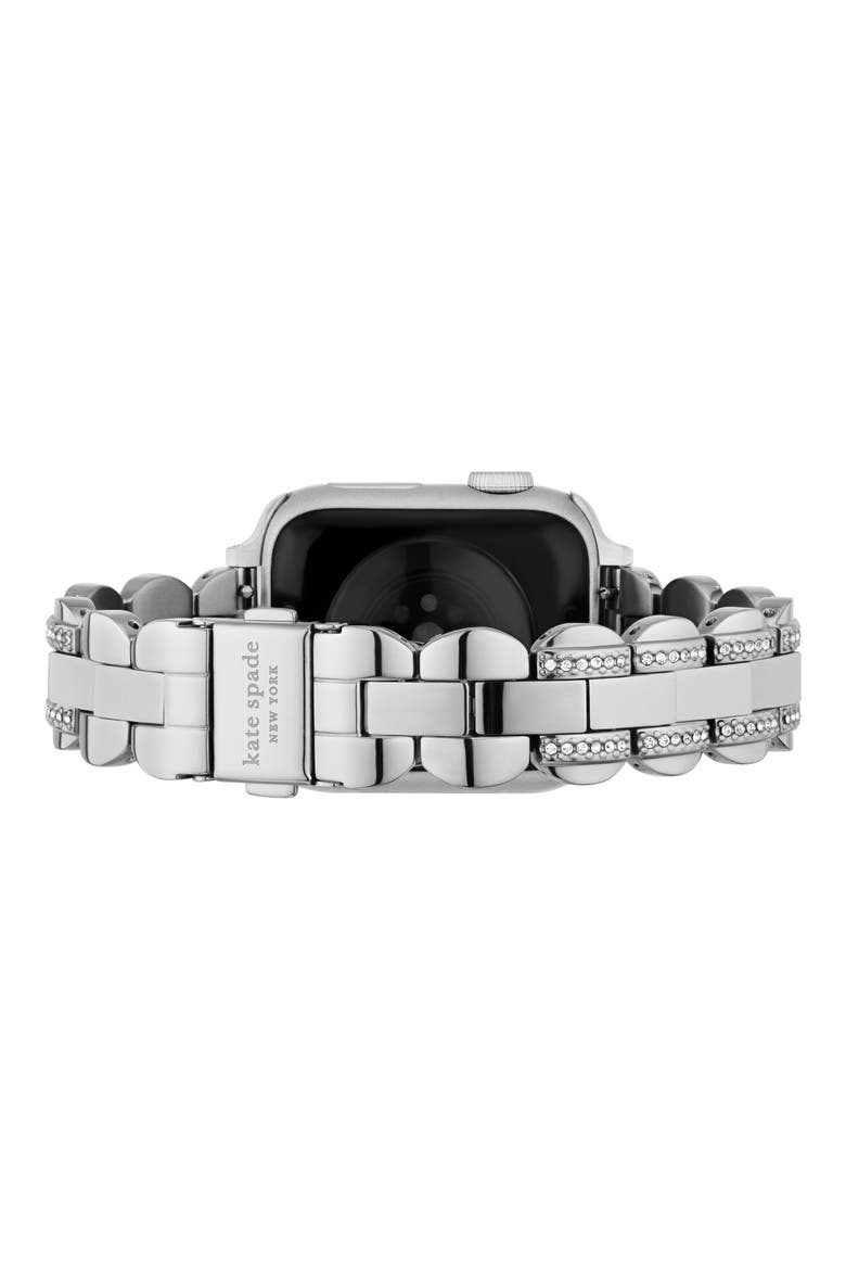 scallop 16mm Apple Watch® pavé bracelet watchband, Alternate, color, STAINLESS