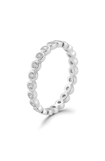 Glaze Jewelry Bezel Cubic Zirconia Stackable Eternity Band Ring In Silver