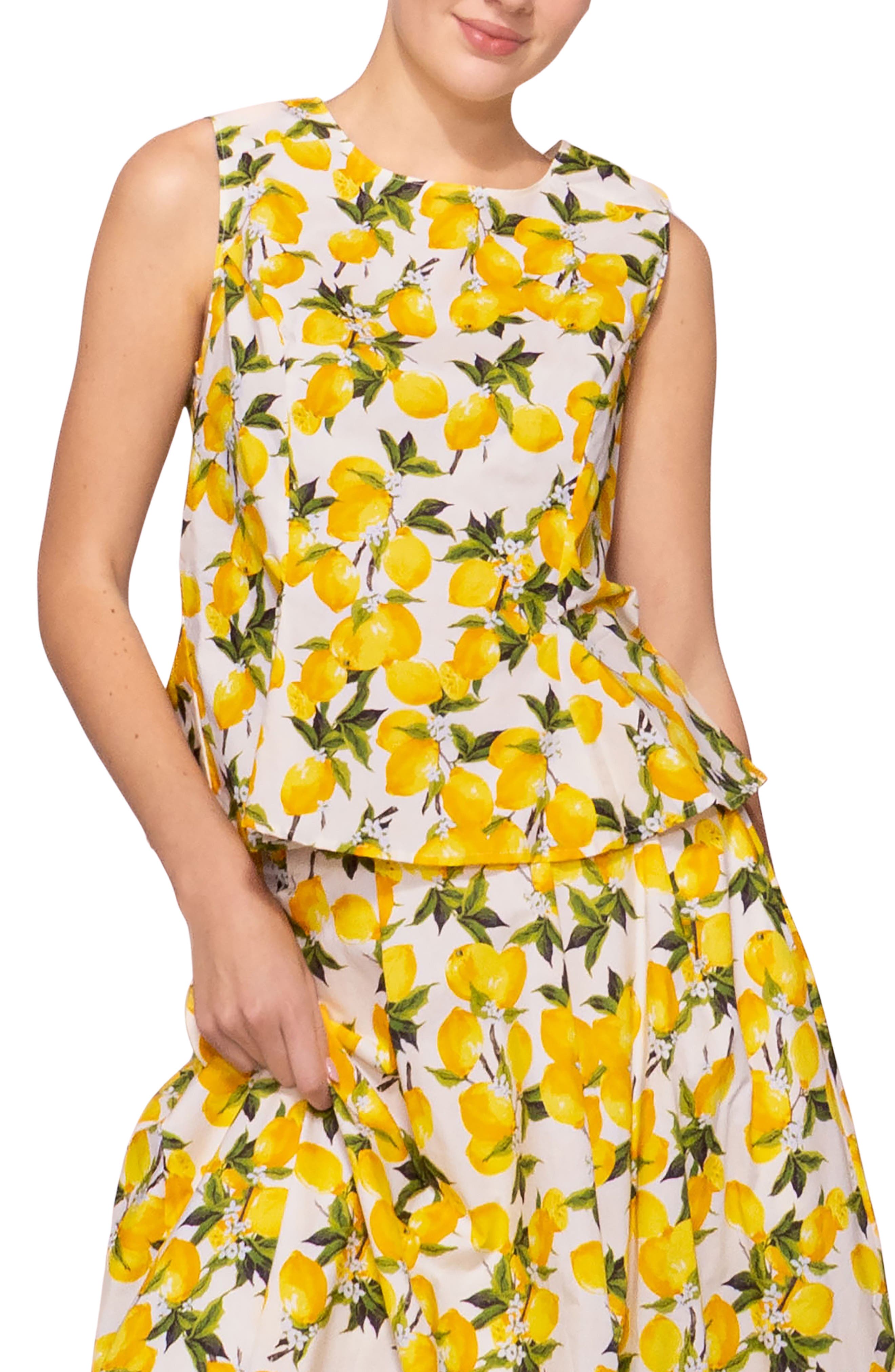 MELLODAY Lemon Sleeveless Poplin Top