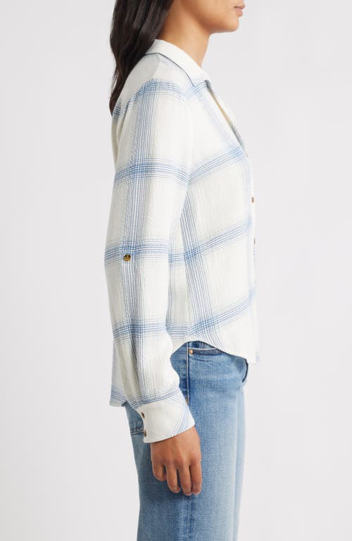 Hatley Lila Plaid Button-up Shirt In White