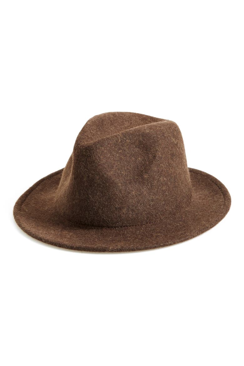 'No Strings' Wool Fedora, Main, color, JAVA