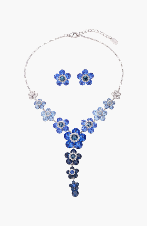 Crystal Daisy Necklace and Earring Set
