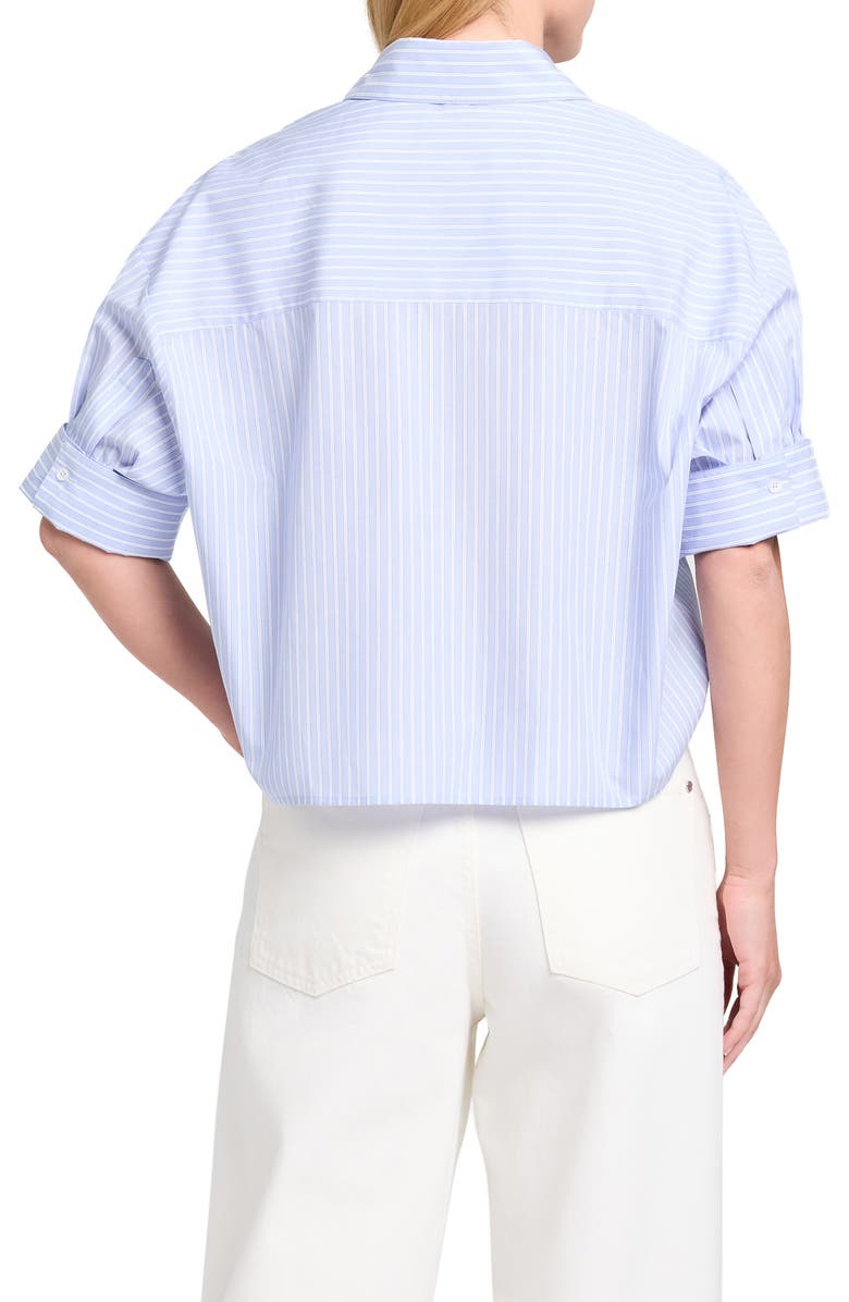 TWP My Newest Mistake Pinstripe Button-Up Shirt, Alternate, color, Blue Haven / White