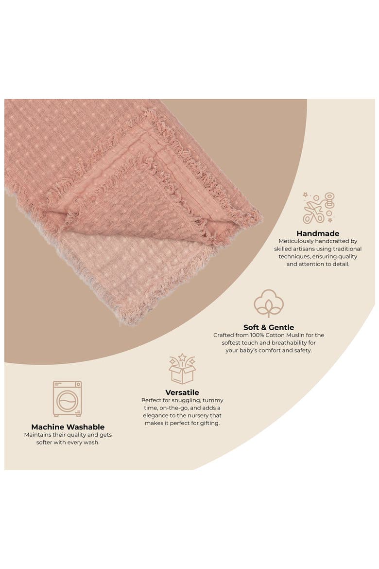 Ombré Cotton Muslin Blanket, Alternate, color, RED