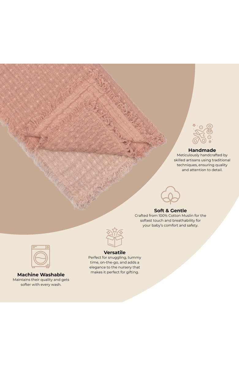 CRANE BABY Ombré Cotton Muslin Blanket, Alternate, color, Red