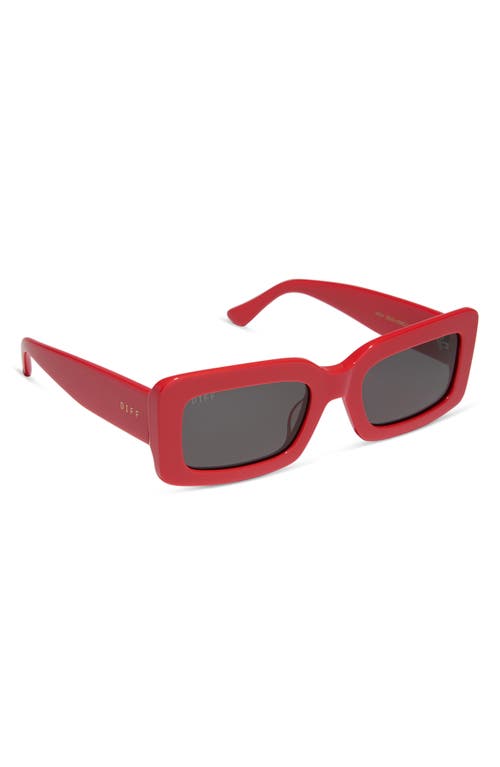 Diff Indy 51mm Polarized Rectangular Sunglasses In Gray
