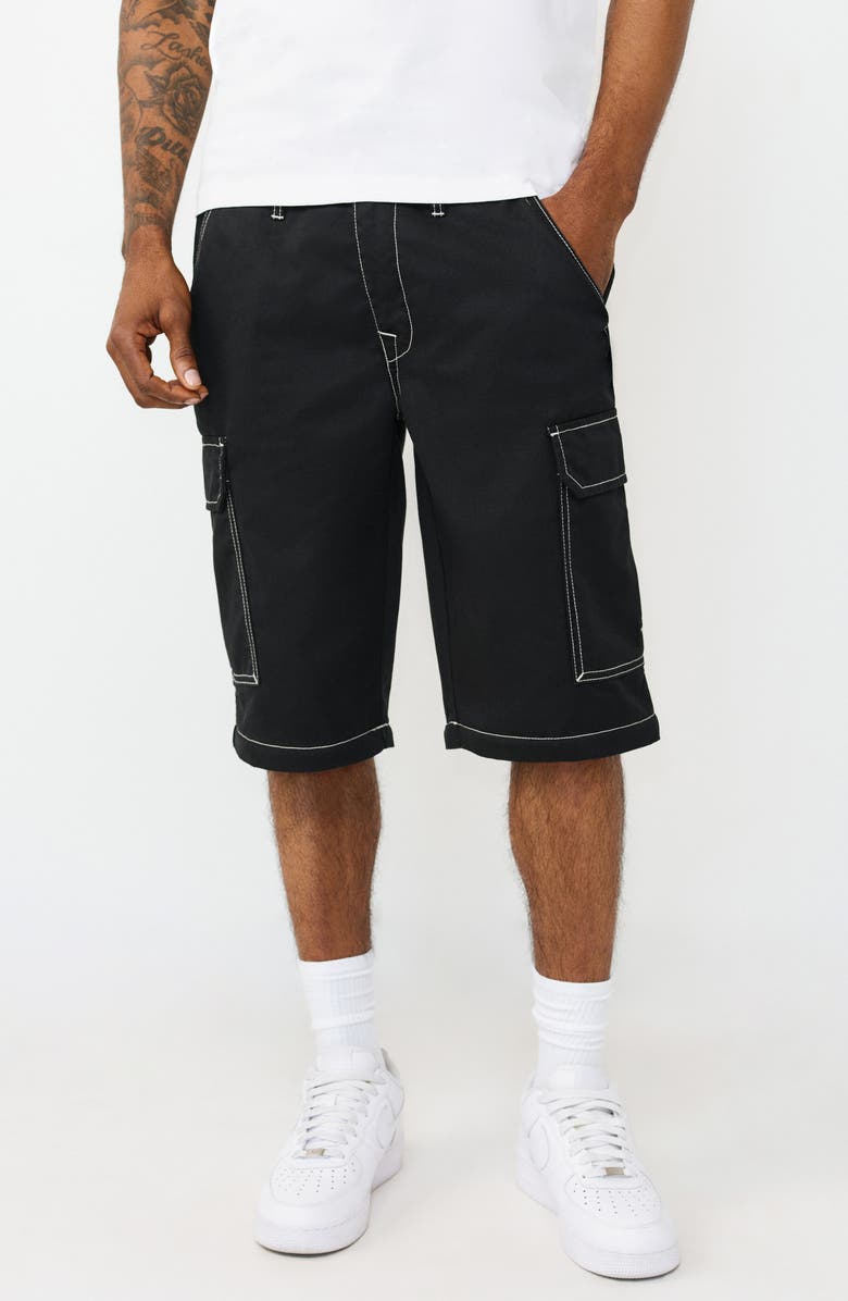 True Religion Convertible Zipper Cargo Pants, Alternate, color, Jet Black