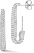 SPHERA MILANO Pavé CZ Paper Clip Earrings