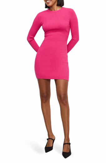 Good American Virgo Long Sleeve Rib Minidress