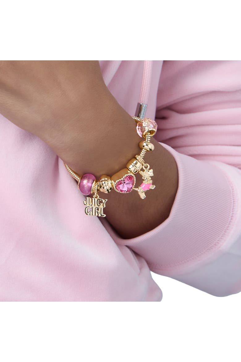 Womens Charm Bracelet 7.5", Juicy Girl and Scottie Dog Charms, Alternate, color, Gold-Tone