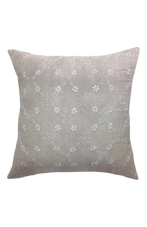 Grace Lucknow Pillow Cover Natural Linen