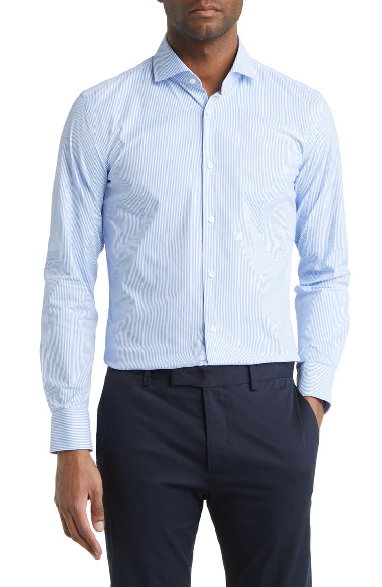 BOSS Hank Slim Fit Stretch Performance Dress Shirt, Main, color, 