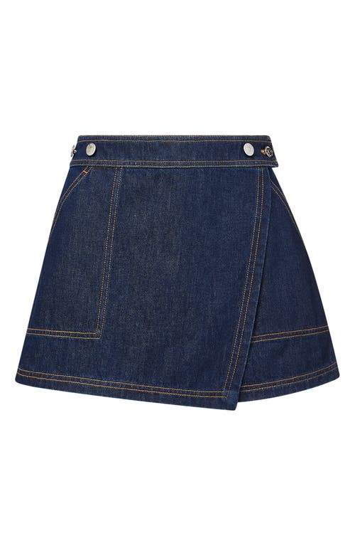 Veronica Beard Winslet Wrap Denim Miniskort In Blue