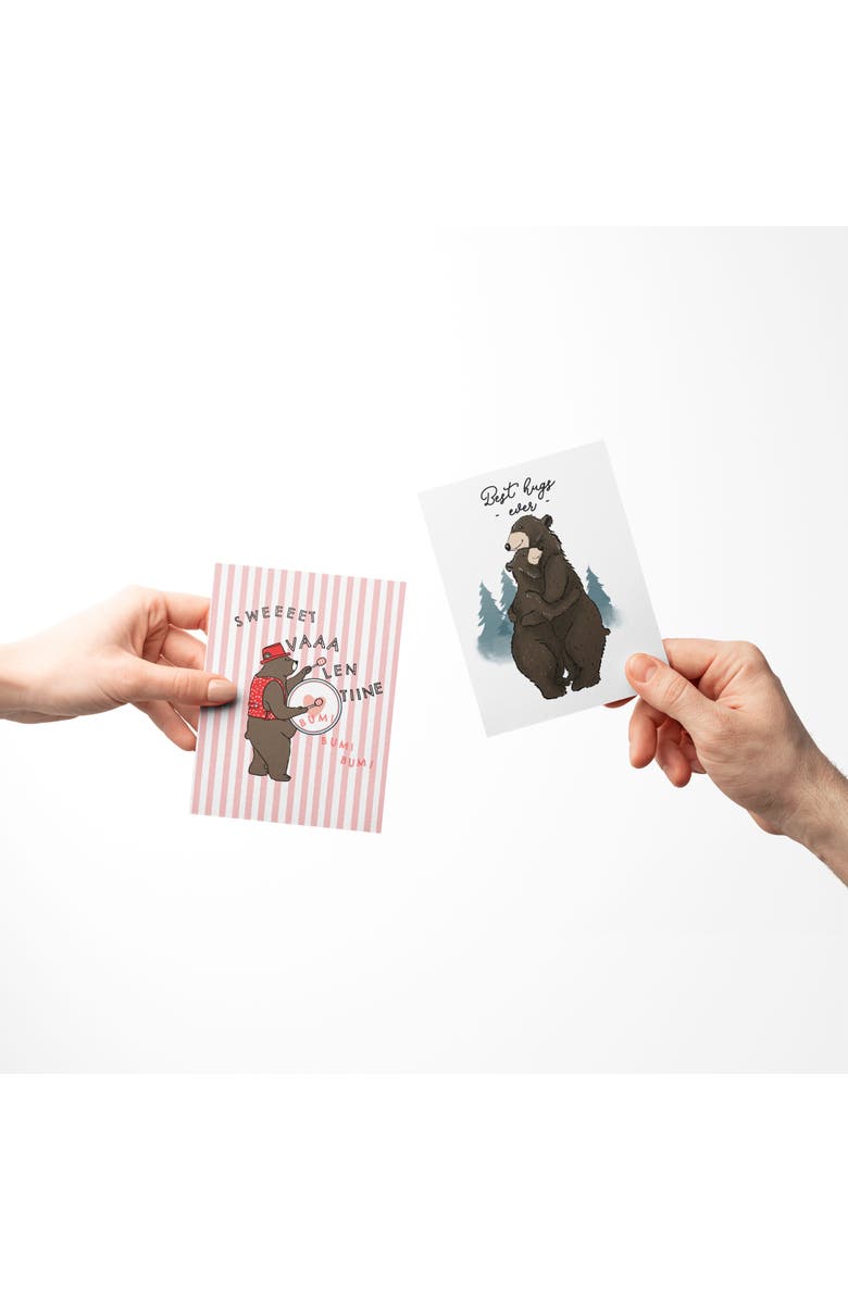 Ramus & Co Valentine's Day Friendship Greeting Card Pack Sets, 'Sweet VA LEN TINE Bear, Best Hugs Ever, Heart Grid', Alternate, color, Multi-Pack