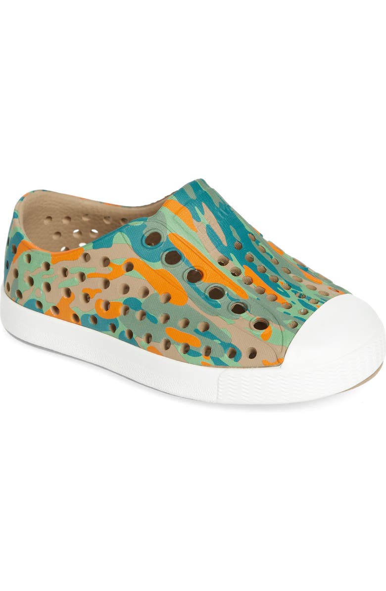 Native Shoes Jefferson Water Friendly Perforated Slip-On, Main, color, Flxtn/Shlwht/Cityeucamo