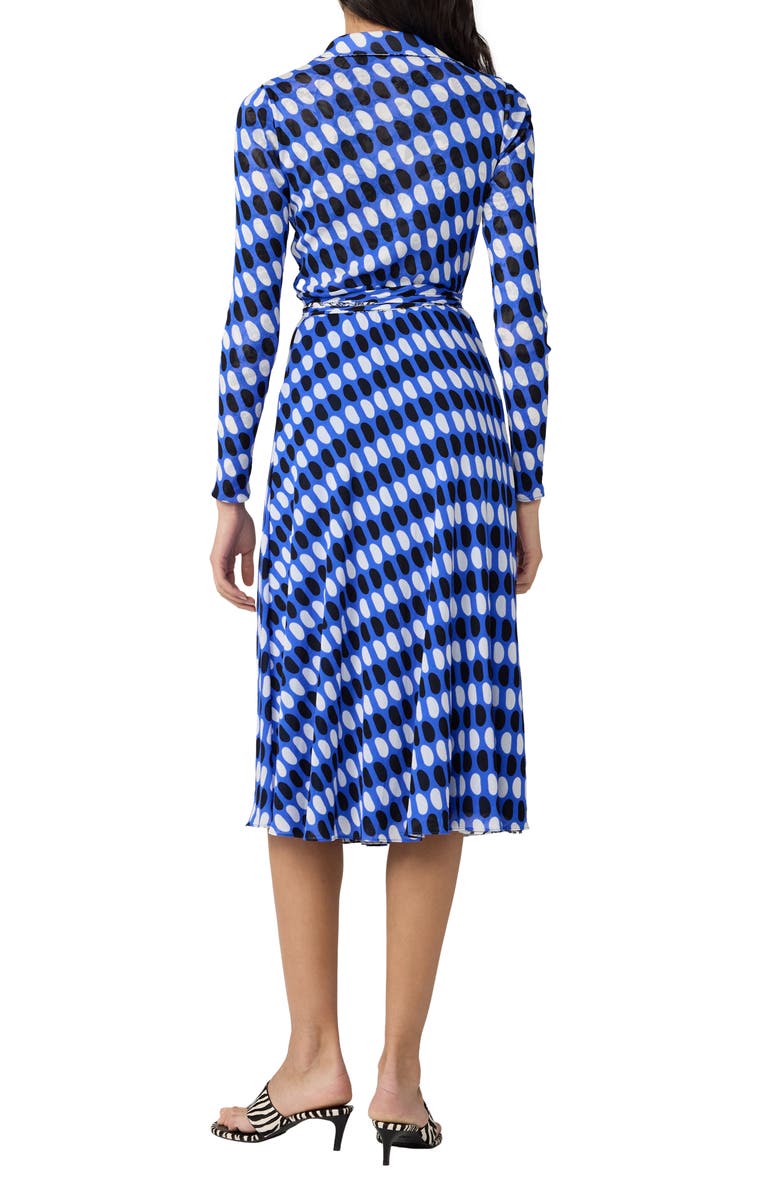 DVF Phoenix Reversible Long Sleeve Midi Shirtdess, Alternate, color, Jelly Dot Aquarius