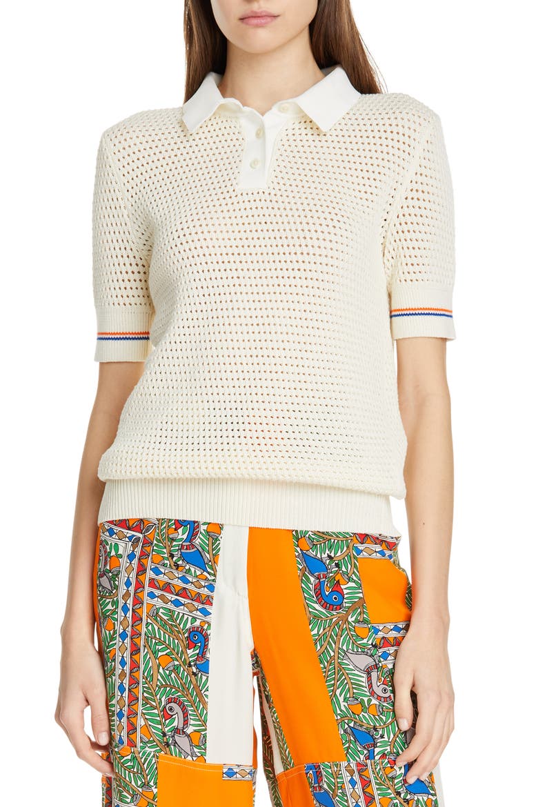 Cotton Polo Sweater, Main, color, IVORY
