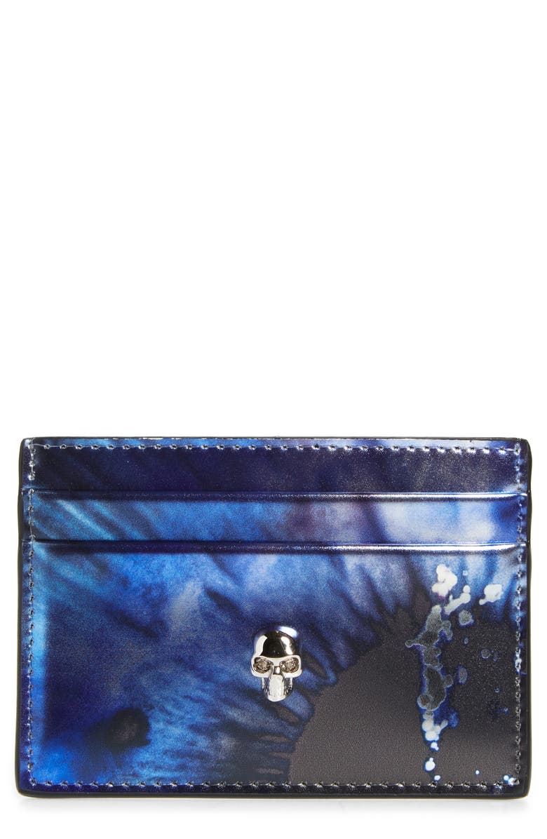 McQueen Iris Print Card Holder, Main, color,
