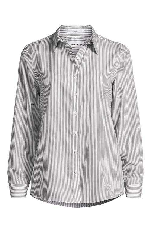 Lands' End No Iron Supima Cotton Long Sleeve Shirt In Gray