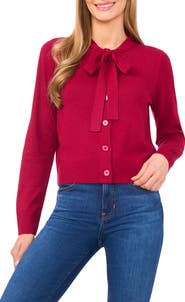 CeCe Tie Neck Cardigan