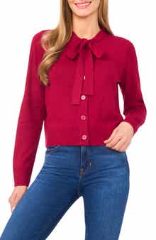 CeCe Tie Neck Cardigan