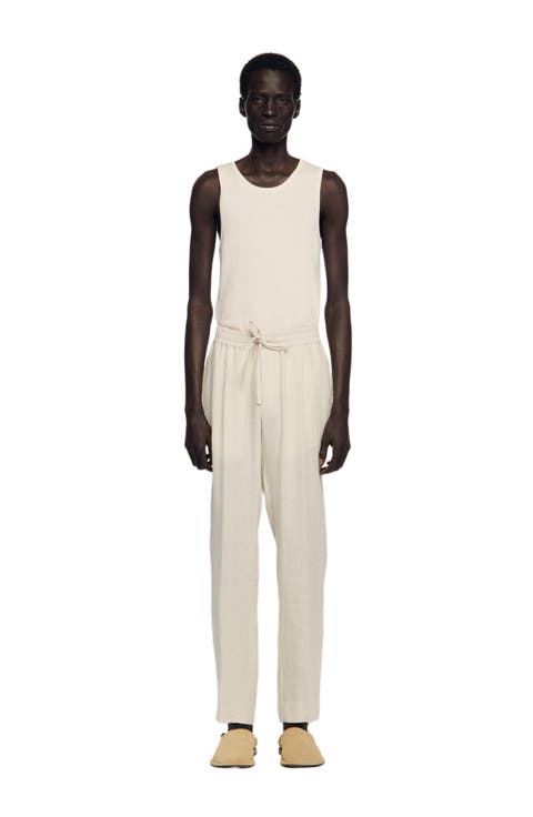 Elasticated linen trousers