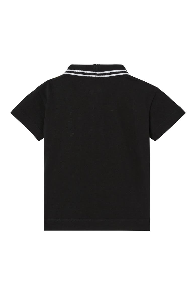 Kids' Mini Matthew Check Panel Piqué Polo, Alternate, color, BLACK