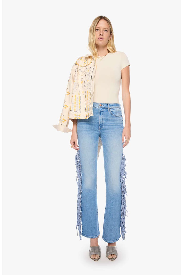 The Fringe Desperado Sneak High Waist Straight Leg Jeans, Alternate, color, SADDLE UP